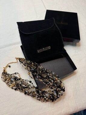 Joan Rivers Torsade collection Multi-Strand Beaded Necklace in Black & Gold
